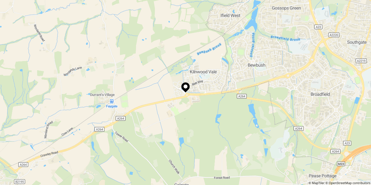 Approximate location of Millpond Lane, RH12