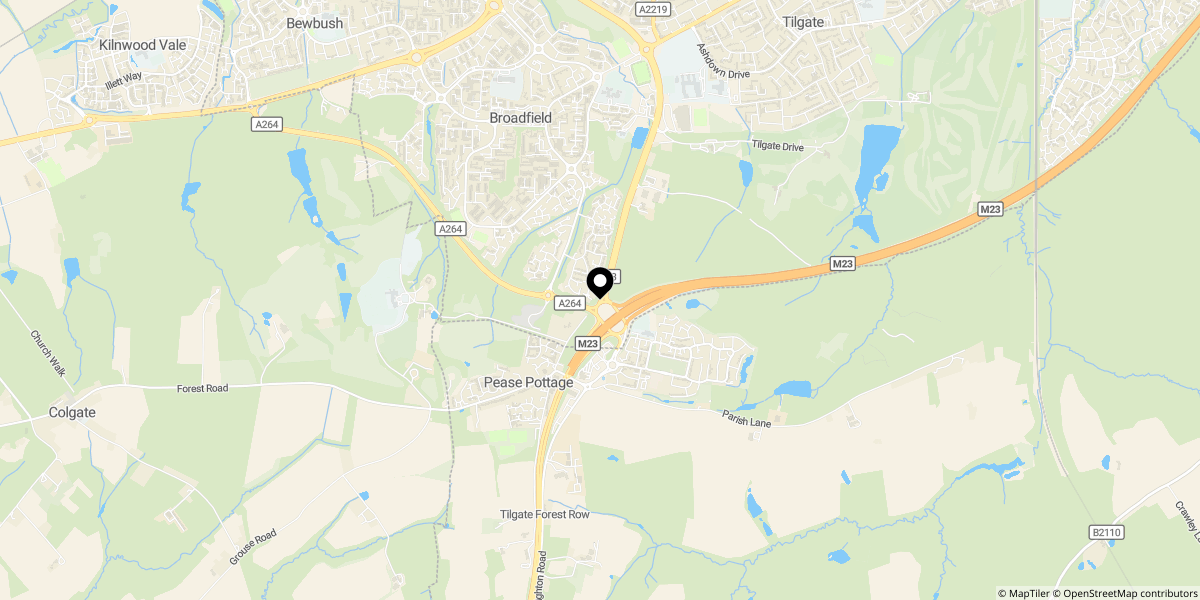 Approximate location of Wye Close, Crawley, RH11 9QZ